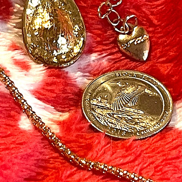 Red crystal earrings/necklace set pierced Bling Pavé Sparkly gold Betsey Johnson - Picture 15 of 16